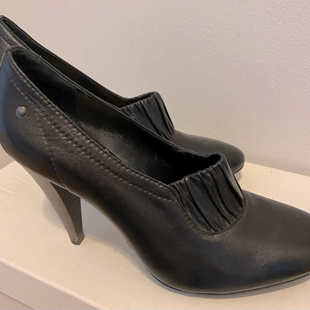 Coach Black Leather Adra Bootie Heels